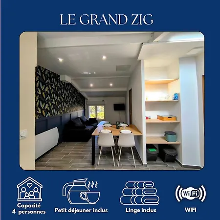 Le Grand Zig - Petit Dejeuner, Piscine, 10mn Du Parc דירה